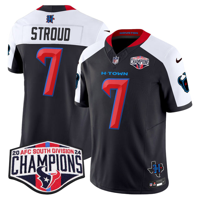 Men's Houston Texans 2024 AFC South Division Champions Patch Vapor Limited Jersey - All Stitched