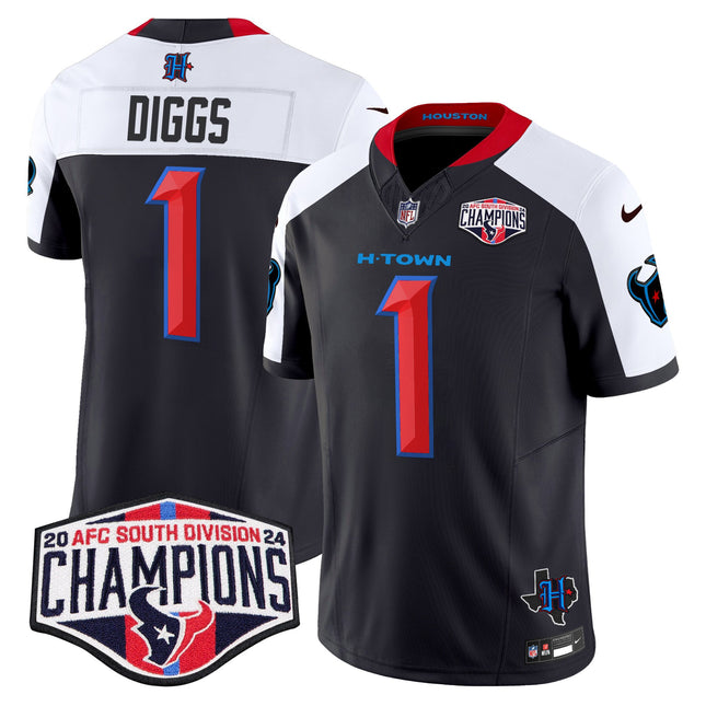Men's Houston Texans 2024 AFC South Division Champions Patch Vapor Limited Jersey - All Stitched