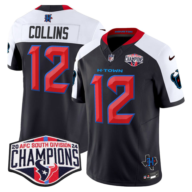Men's Houston Texans 2024 AFC South Division Champions Patch Vapor Limited Jersey - All Stitched