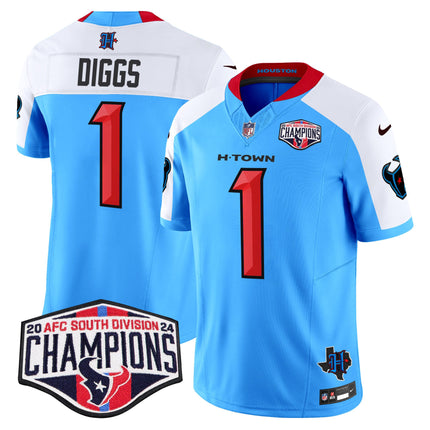 Men's Houston Texans 2024 AFC South Division Champions Patch Vapor Limited Jersey - All Stitched