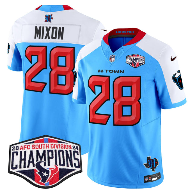 Men's Houston Texans 2024 AFC South Division Champions Patch Vapor Limited Jersey - All Stitched