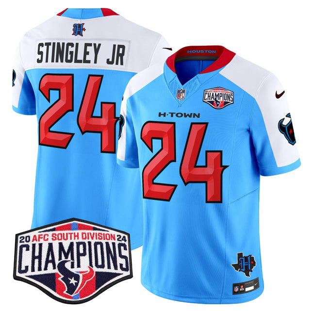 Men's Houston Texans 2024 AFC South Division Champions Patch Vapor Limited Jersey - All Stitched