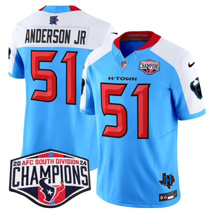 Men's Houston Texans 2024 AFC South Division Champions Patch Vapor Limited Jersey - All Stitched