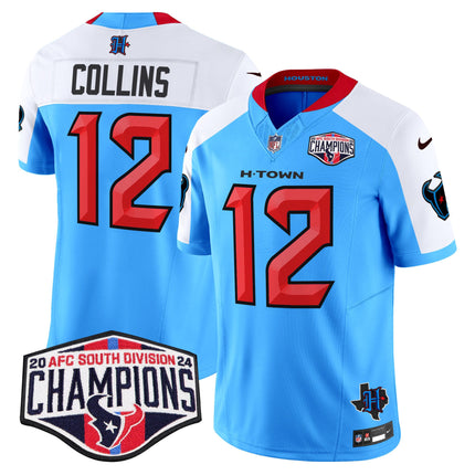Men's Houston Texans 2024 AFC South Division Champions Patch Vapor Limited Jersey - All Stitched