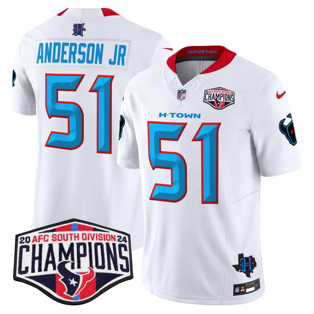Men's Houston Texans 2024 AFC South Division Champions Patch Vapor Limited Jersey - All Stitched