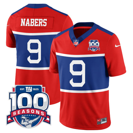 Youth's New York Giants "Century Red' 100TH Season Commemorative Jersey TLA - All Stitched
