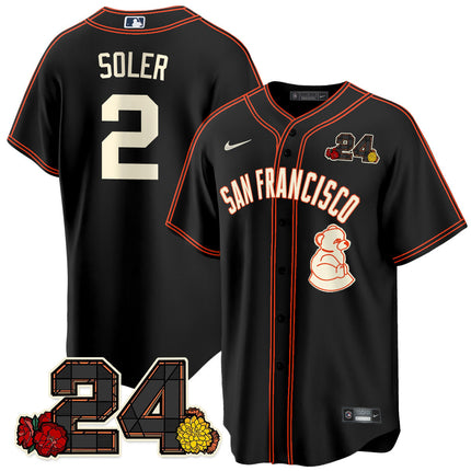 Women's San Francisco Giants 2024 Vapor Premier Limited Jersey - Willie Mays Patch