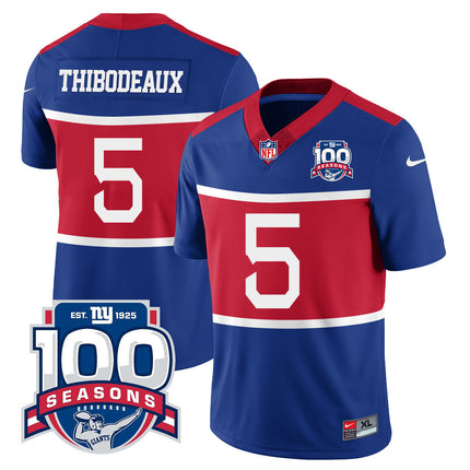 Men's New York Giants "Century Red' 100TH Season Commemorative Jersey TLA - All Stitched