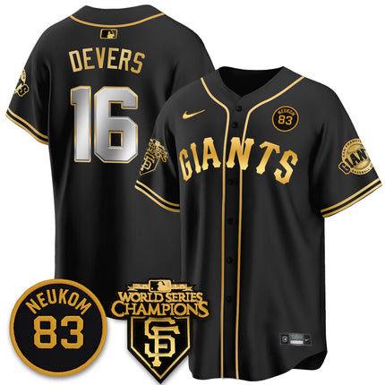 Men's Giants Bill Neukom Memories Jersey - 2010 World Series Champions - All Stitched