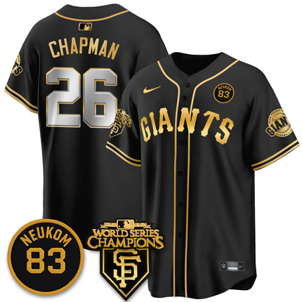 Men's Giants Bill Neukom Memories Jersey - 2010 World Series Champions - All Stitched