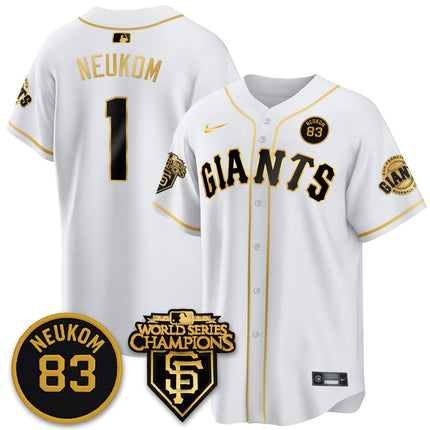 Men's Giants Bill Neukom Memories Jersey - 2010 World Series Champions - All Stitched