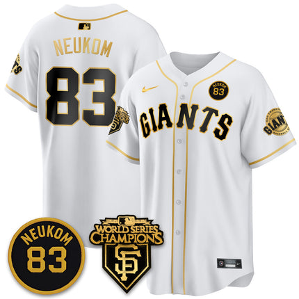 Men's Giants Bill Neukom Memories Jersey - 2010 World Series Champions - All Stitched