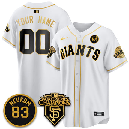 Men's Giants Bill Neukom Memories Jersey - 2010 World Series Champions - All Stitched