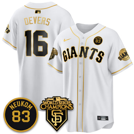 Men's Giants Bill Neukom Memories Jersey - 2010 World Series Champions - All Stitched