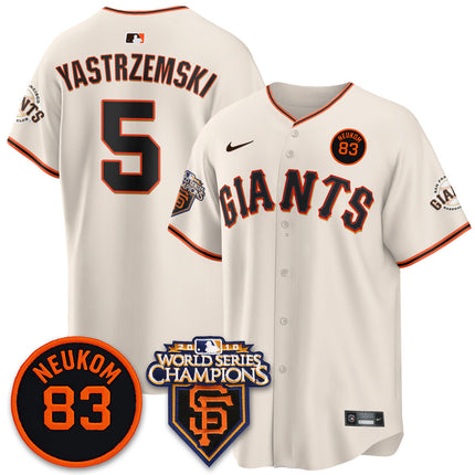 Men's Giants Bill Neukom Memories Jersey - 2010 World Series Champions - All Stitched