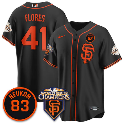 Men's Giants Bill Neukom Memories Jersey - 2010 World Series Champions - All Stitched