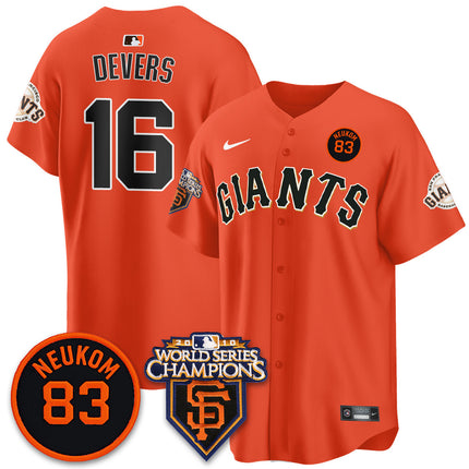 Men's Giants Bill Neukom Memories Jersey - 2010 World Series Champions - All Stitched