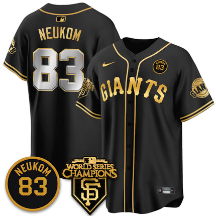 Men's Giants Bill Neukom Memories Jersey - 2010 World Series Champions - All Stitched