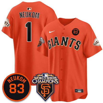 Men's Giants Bill Neukom Memories Jersey - 2010 World Series Champions - All Stitched