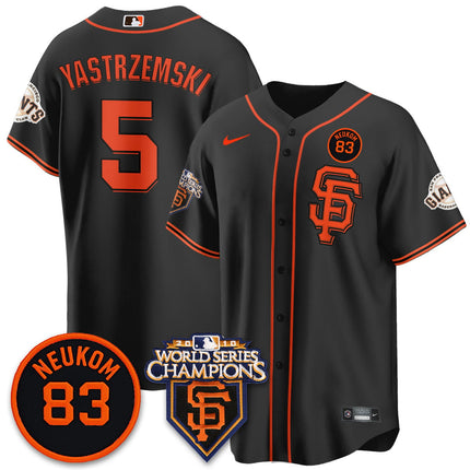 Men's Giants Bill Neukom Memories Jersey - 2010 World Series Champions - All Stitched