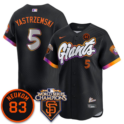 Men's Giants Bill Neukom Memories Jersey - 2010 World Series Champions - All Stitched