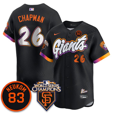 Men's Giants Bill Neukom Memories Jersey - 2010 World Series Champions - All Stitched