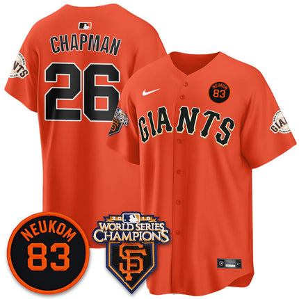 Men's Giants Bill Neukom Memories Jersey - 2010 World Series Champions - All Stitched