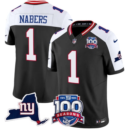 Women's New York Giants 100th Season & State Patch Vapor Limited Jersey - All Stitched