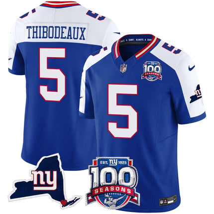 Women's New York Giants 100th Season & State Patch Vapor Limited Jersey - All Stitched