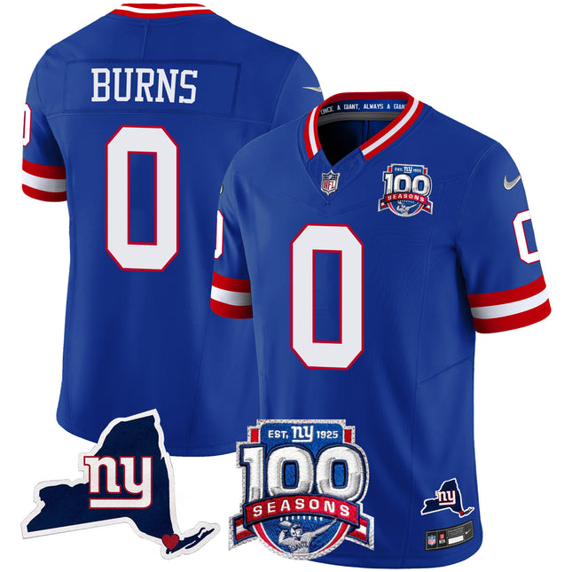 Women's New York Giants 100th Season & State Patch Vapor Limited Jersey - All Stitched