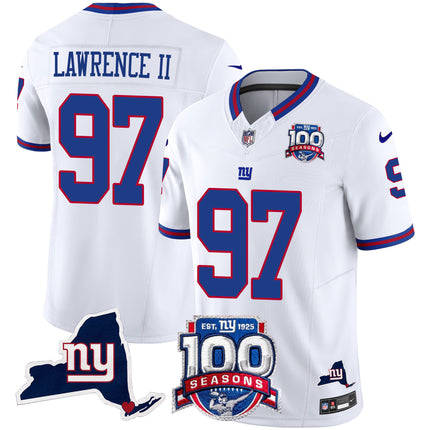 Women's New York Giants 100th Season & State Patch Vapor Limited Jersey - All Stitched