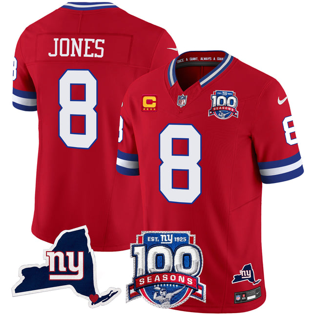 Women's New York Giants 100th Season & State Patch Vapor Limited Jersey - All Stitched