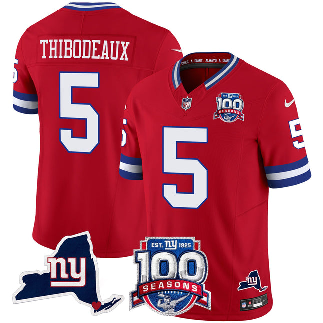 Women's New York Giants 100th Season & State Patch Vapor Limited Jersey - All Stitched