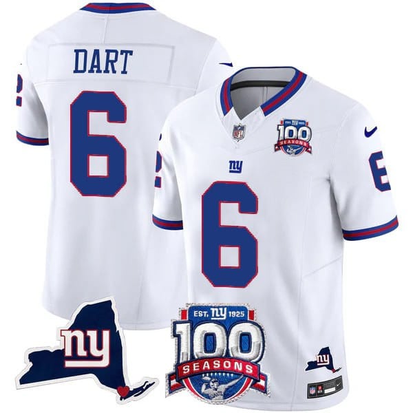 Women's New York Giants 100th Season & State Patch Vapor Limited Jersey - All Stitched
