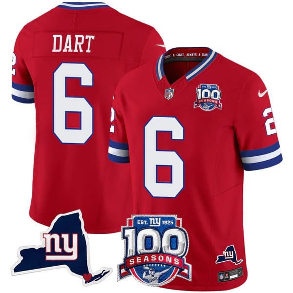 Women's New York Giants 100th Season & State Patch Vapor Limited Jersey - All Stitched
