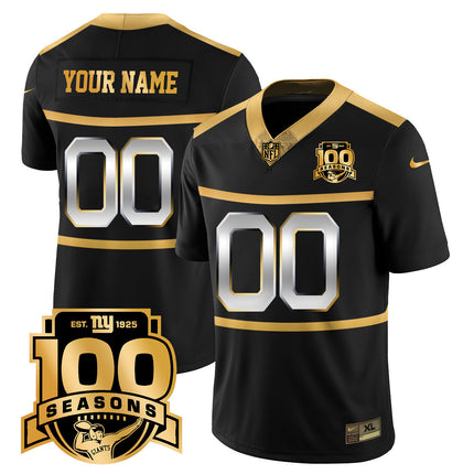 Custom New York Giants "Century Red' 100TH Season Commemorative Jersey TLA - All Stitched