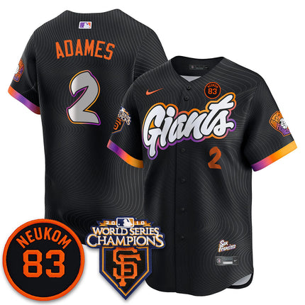 Women's Giants Bill Neukom Memories Jersey - 2010 World Series Champions - All Stitched