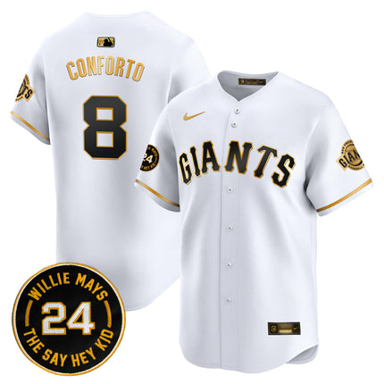 Men's San Francisco Giants 2024 Willie Mays Patch Vapor Premier Limited Jersey - All Stitched