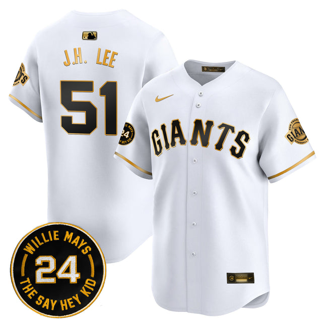 Men's San Francisco Giants 2024 Willie Mays Patch Vapor Premier Limited Jersey - All Stitched