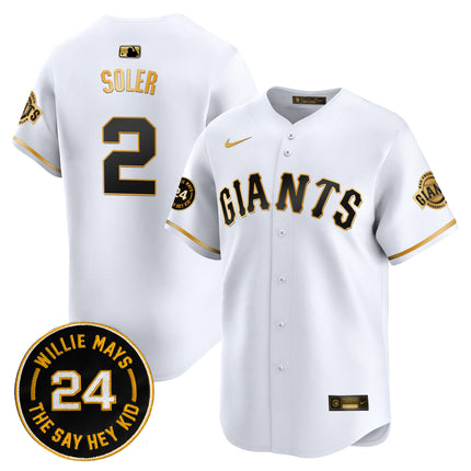 Men's San Francisco Giants 2024 Willie Mays Patch Vapor Premier Limited Jersey - All Stitched