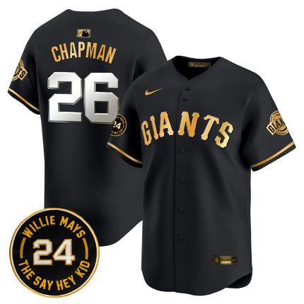 Men's San Francisco Giants 2024 Willie Mays Patch Vapor Premier Limited Jersey - All Stitched