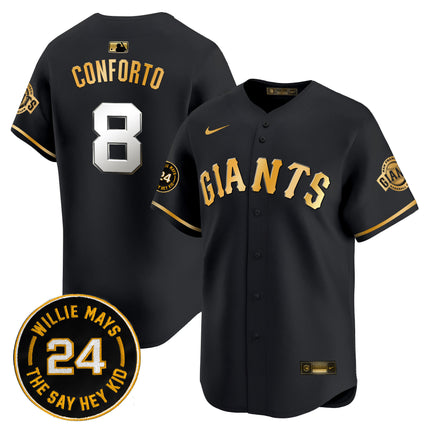 Men's San Francisco Giants 2024 Willie Mays Patch Vapor Premier Limited Jersey - All Stitched