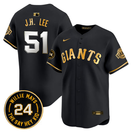Men's San Francisco Giants 2024 Willie Mays Patch Vapor Premier Limited Jersey - All Stitched