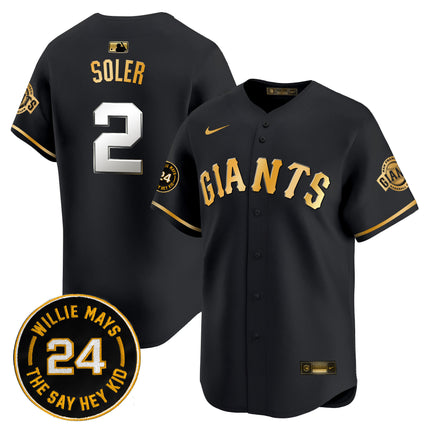 Men's San Francisco Giants 2024 Willie Mays Patch Vapor Premier Limited Jersey - All Stitched