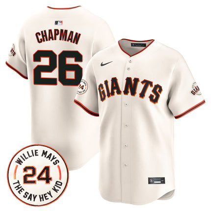 Men's San Francisco Giants 2024 Willie Mays Patch Vapor Premier Limited Jersey - All Stitched
