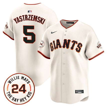 Men's San Francisco Giants 2024 Willie Mays Patch Vapor Premier Limited Jersey - All Stitched