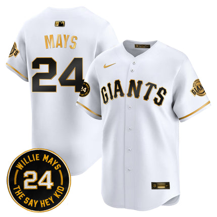 Men's San Francisco Giants 2024 Willie Mays Patch Vapor Premier Limited Jersey - All Stitched