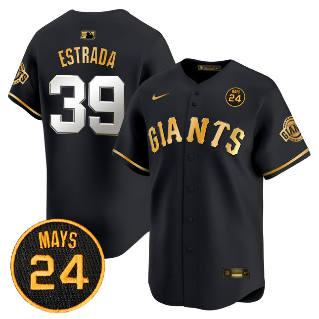 Men's San Francisco Giants 2024 Willie Mays Patch Vapor Premier Limited Jersey V3 - All Stitched
