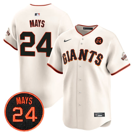 Men's San Francisco Giants 2024 Willie Mays Patch Vapor Premier Limited Jersey V3 - All Stitched