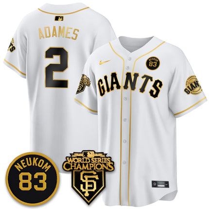 Custom Giants Bill Neukom Memories Jersey - 2010 World Series Champions - All Stitched